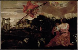 モーセと燃える茂み 作： Paolo Veronese